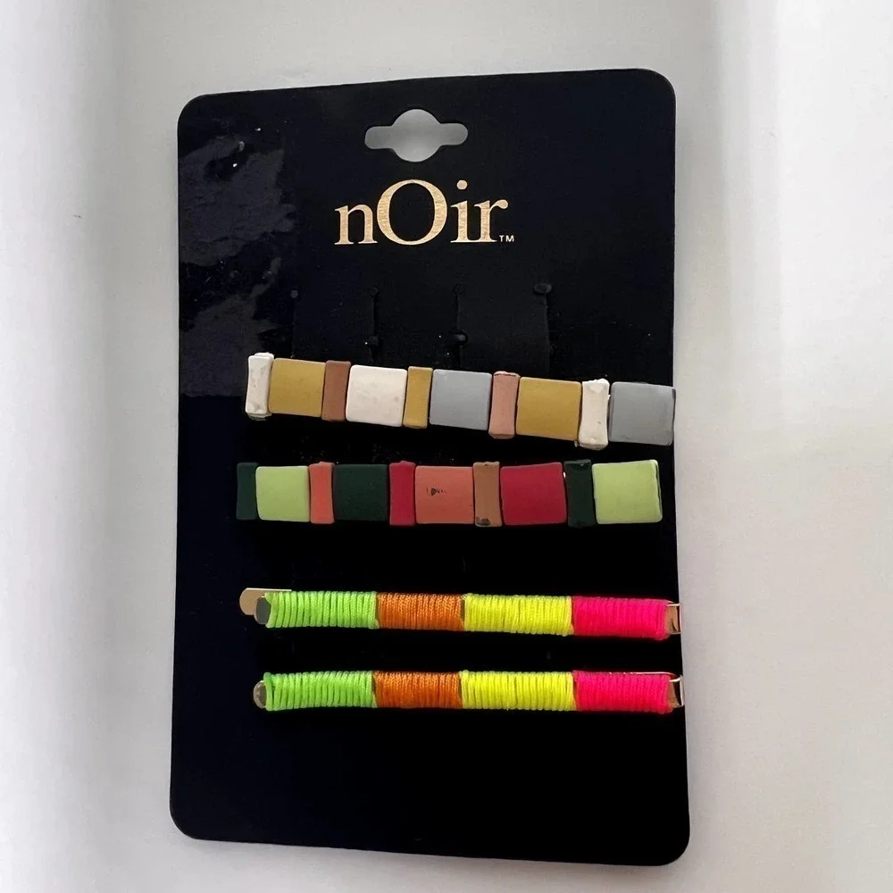 Nordstrom Scarf Scrunchie & Hair Clip Lot Neon